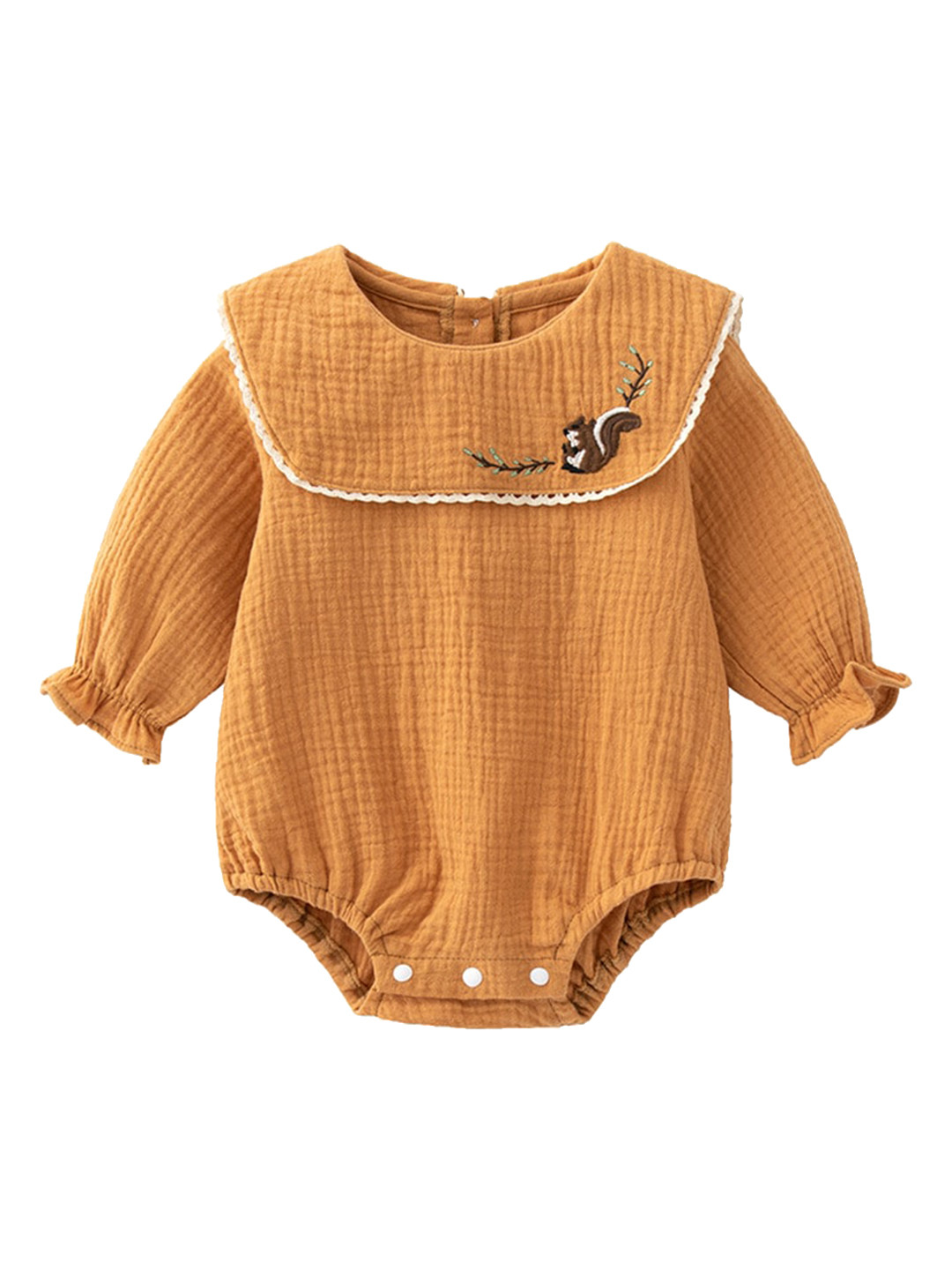 

StyleCast Infant Girls Brown Embroidered Detail Cotton Bodysuit