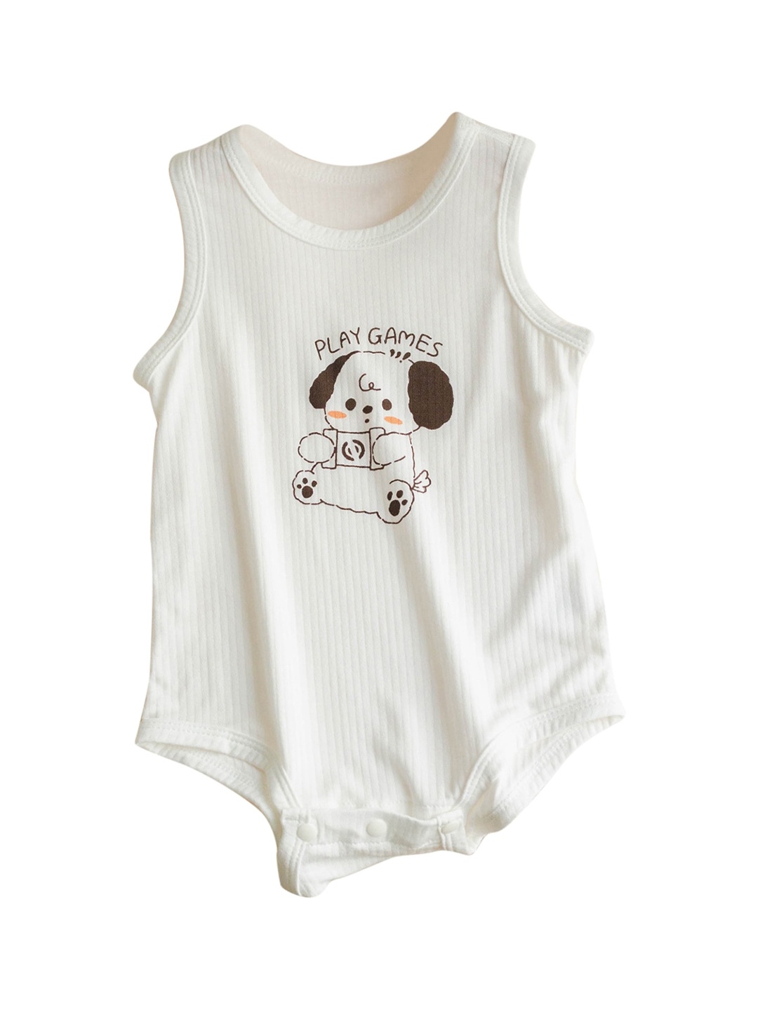 

StyleCast White Infants Boys Printed Cotton Bodysuit