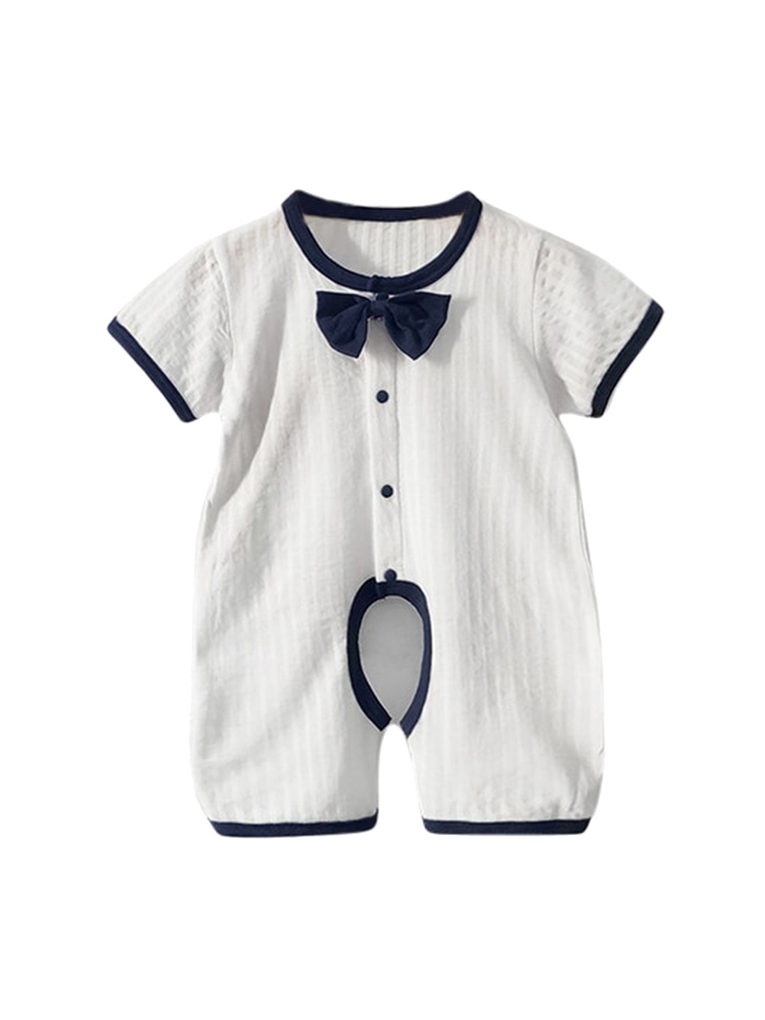 

StyleCast Infant Boys White Self Design Cotton Rompers