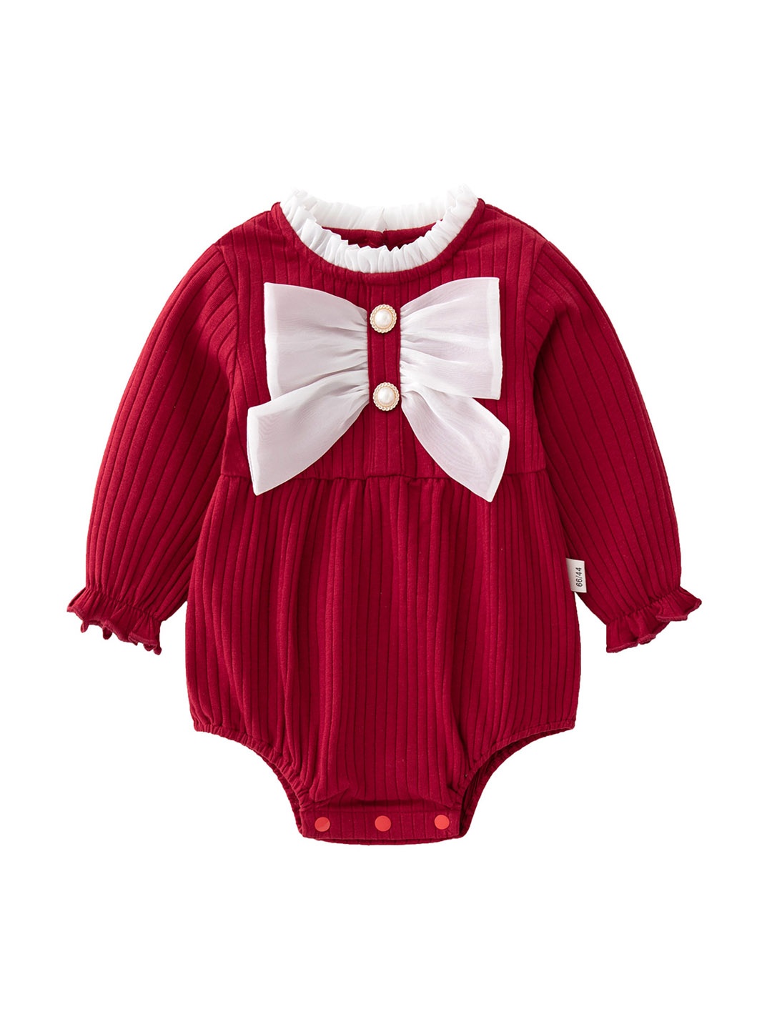 

StyleCast Infant Girls Red Self Design Cotton Bodysuit