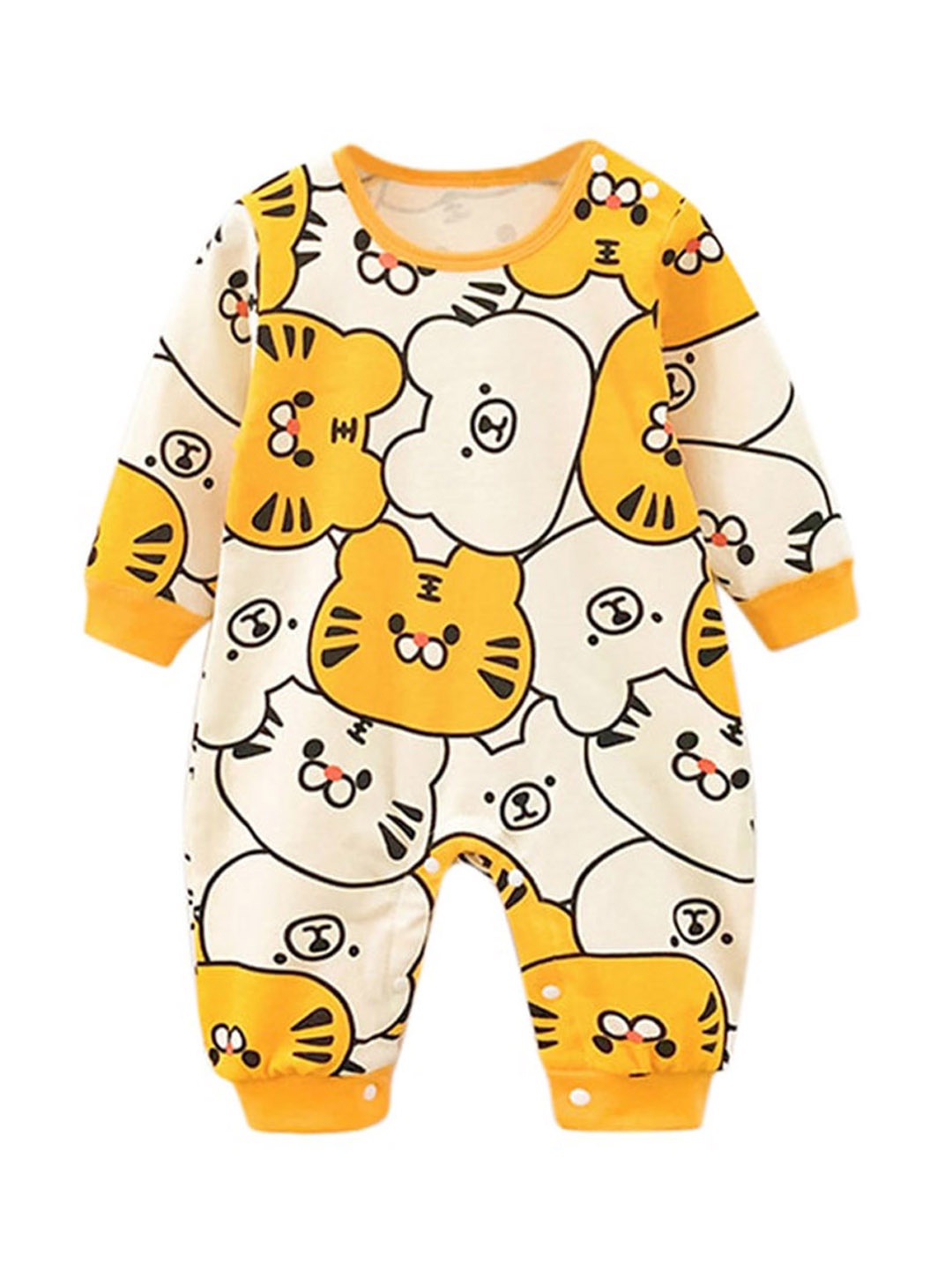 

StyleCast Yellow Infant Boys Conversational printed Round Neck Cotton Rompers