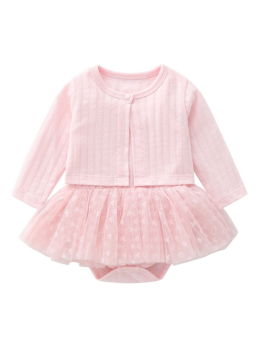 

StyleCast Infant Girls Pink Self Design Cotton Bodysuit