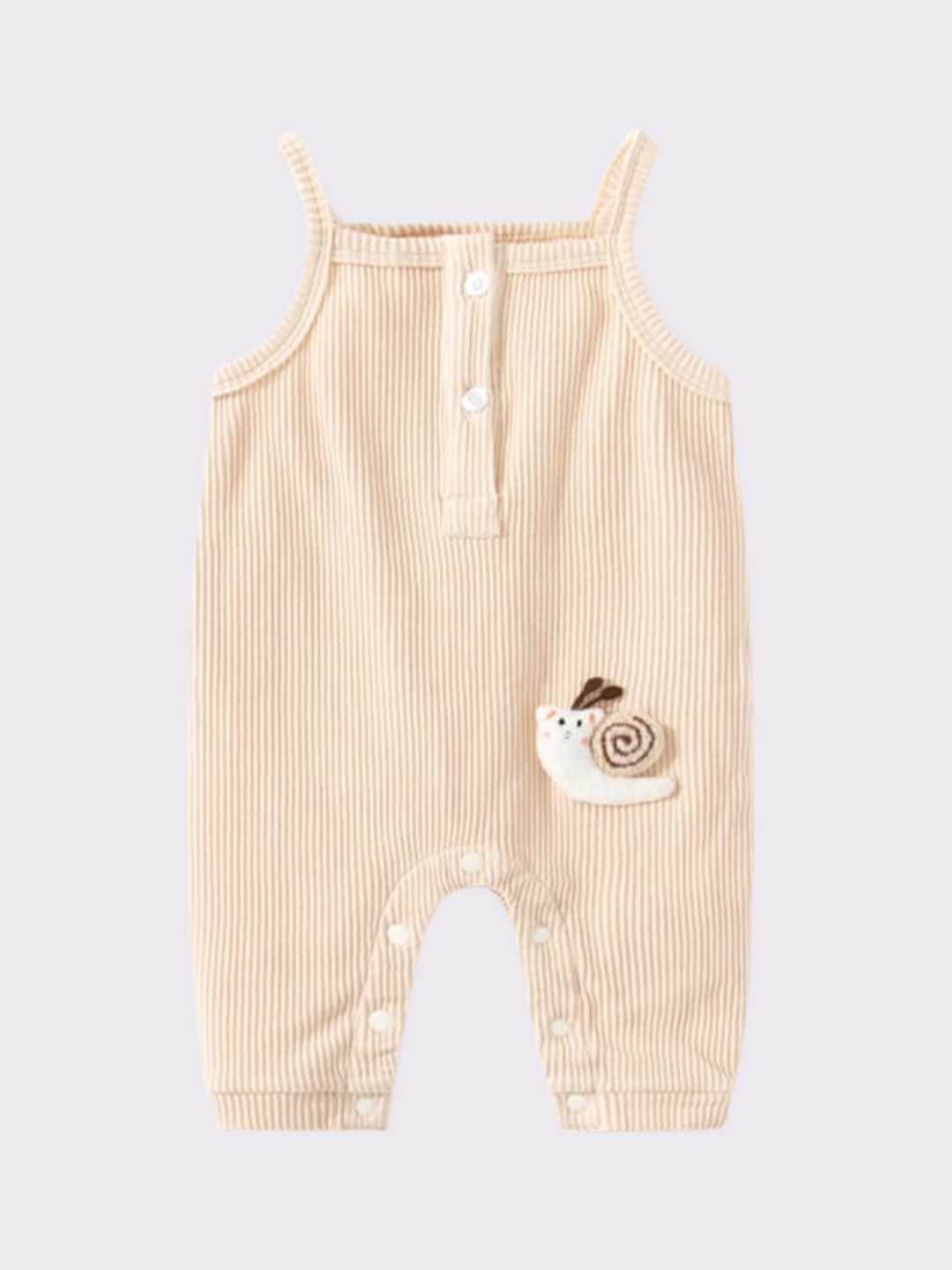 

StyleCast Infants Beige Striped Cotton Rompers