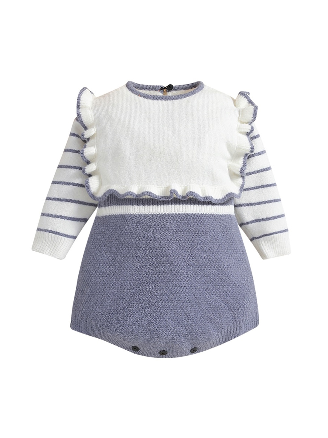 

StyleCast Infant Girls White Self Design Cotton Bodysuit