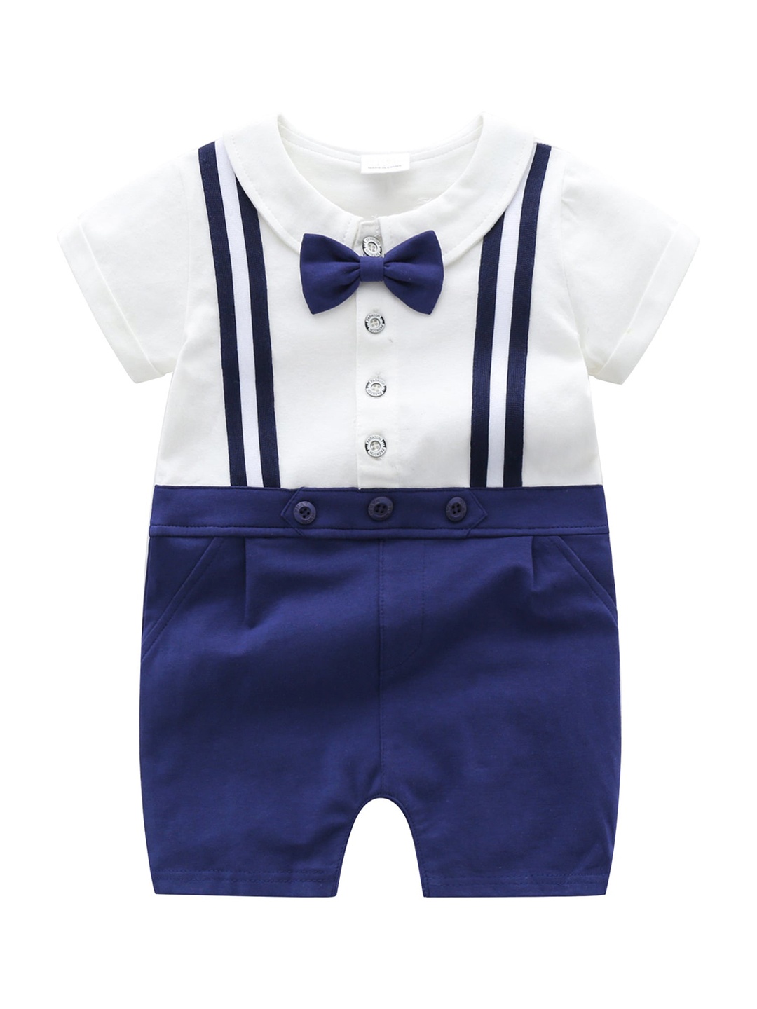 

StyleCast Infant Boys Blue Striped Cotton Romper