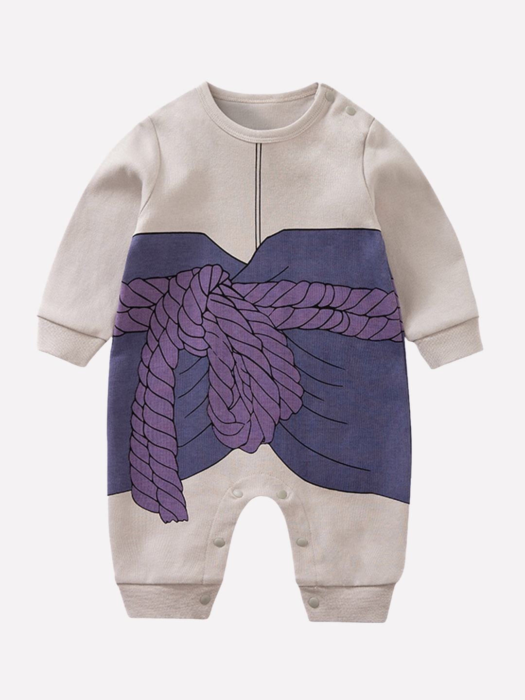 

StyleCast Infant Boys Grey Blue Printed Cotton Rompers