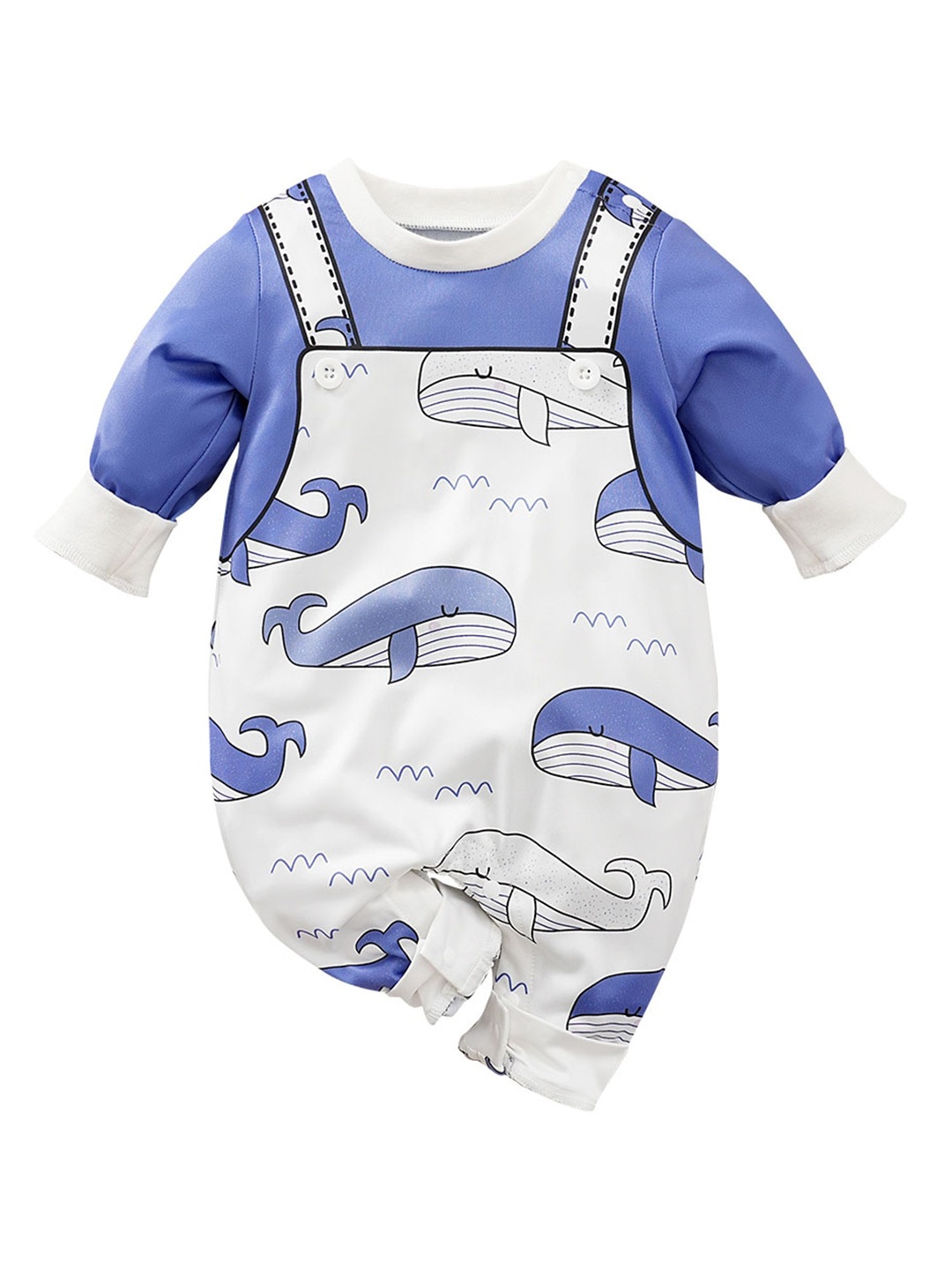 

StyleCast Infant Boys Blue Conversational Printed Cotton Rompers