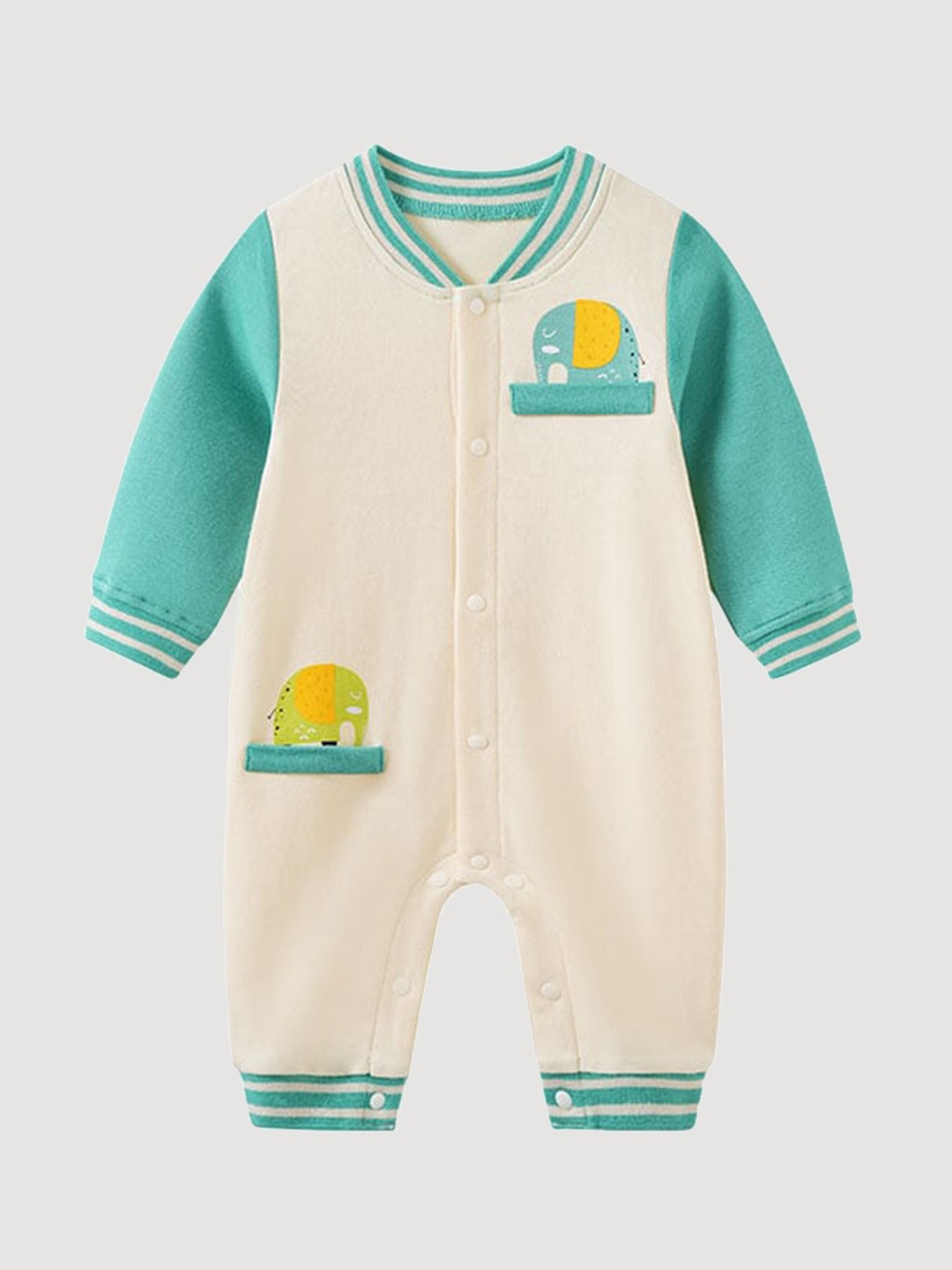 

StyleCast Infant Boys Off White Printed Cotton Rompers