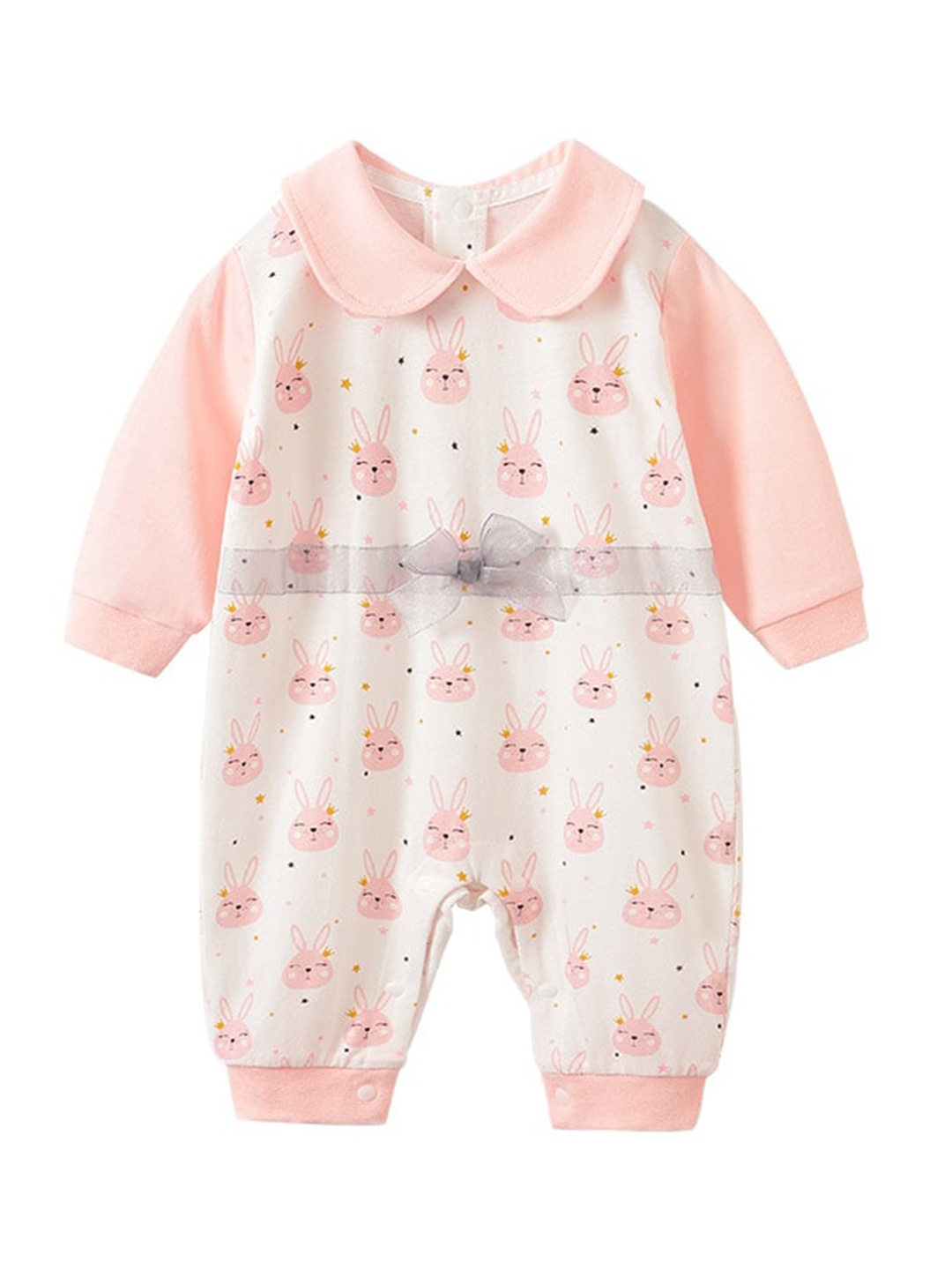 

StyleCast Pink Infant Girls Printed Cotton Rompers