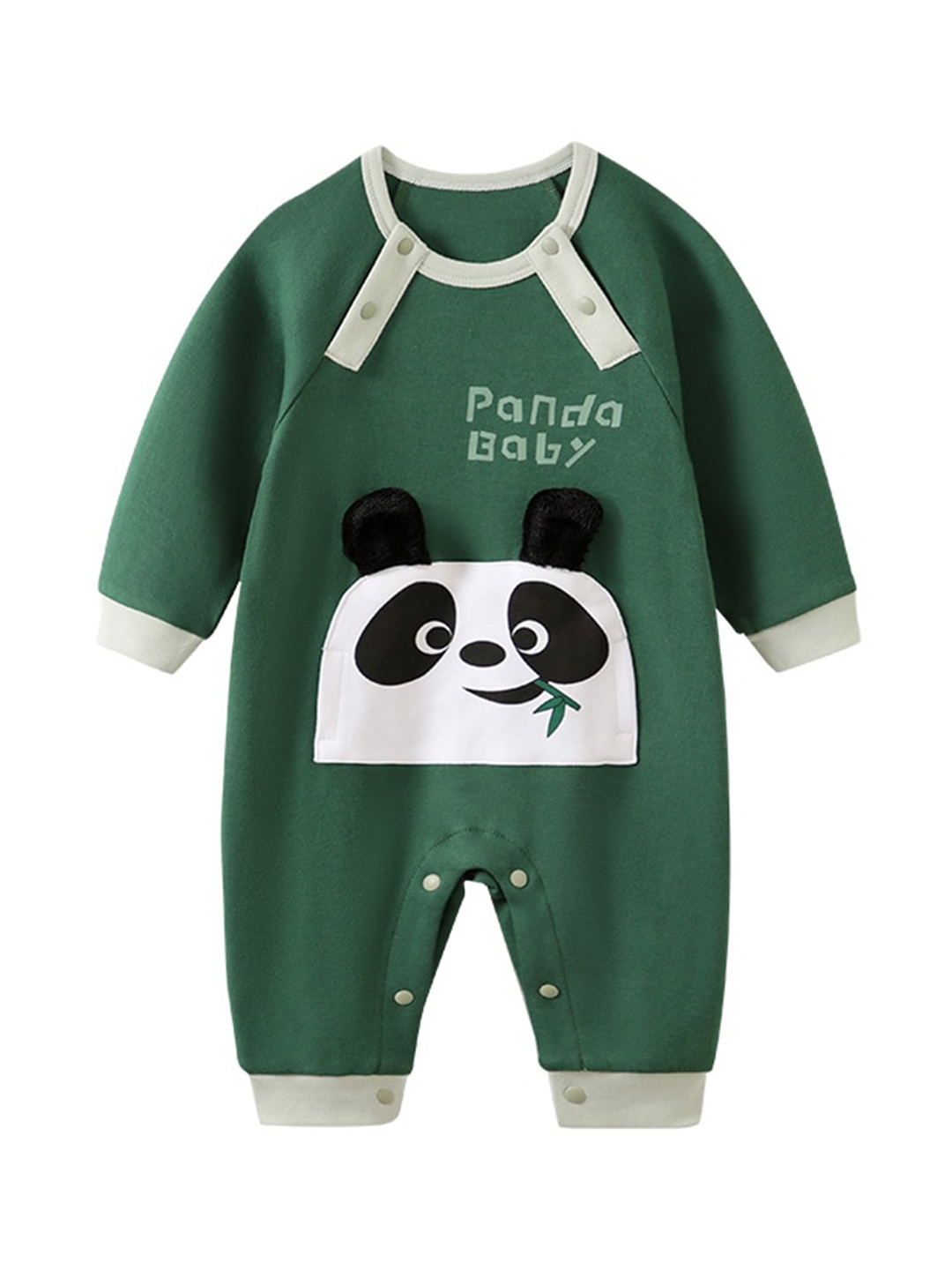 

StyleCast Infants Green & White Printed Cotton Romper