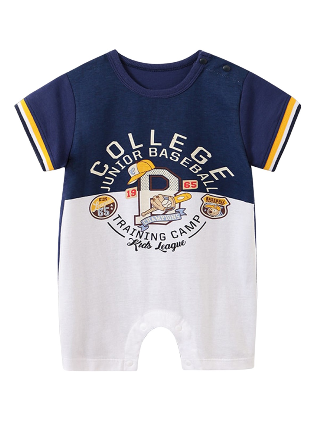 

StyleCast Infant Boys Blue & White Printed Cotton Rompers