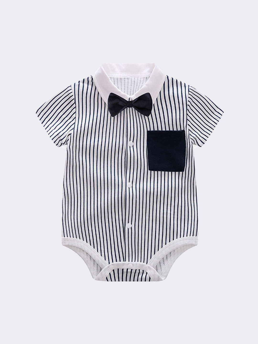 

StyleCast Infants Boys White Striped Cotton Bodysuit