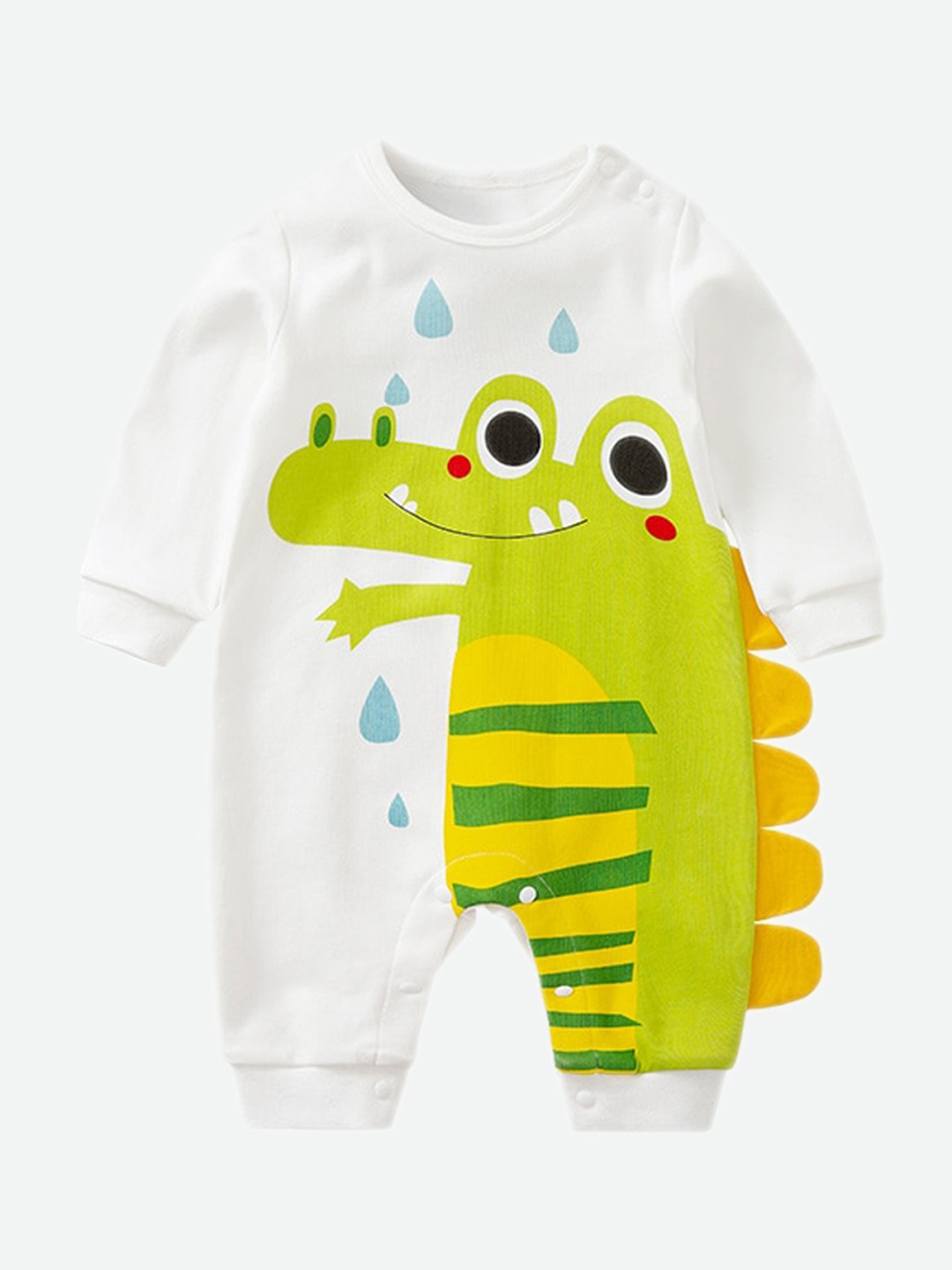 

StyleCast Infant Boys White & Green Printed Cotton Rompers