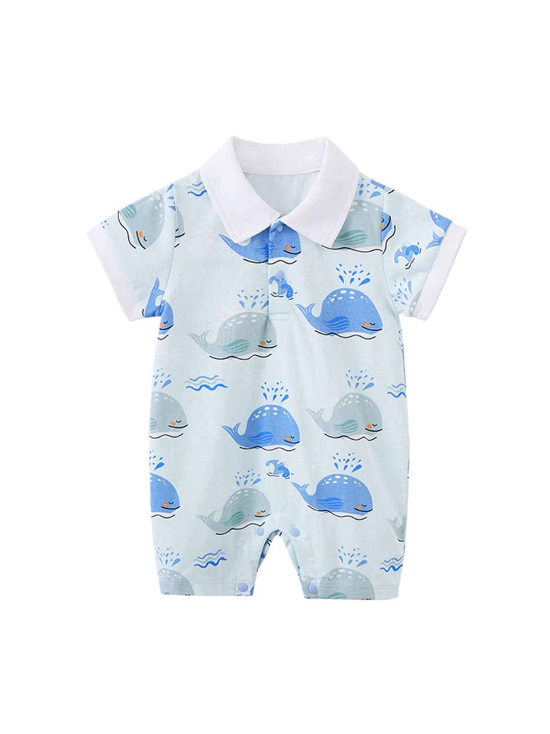 

StyleCast Infants Boys Blue Printed Cotton Rompers