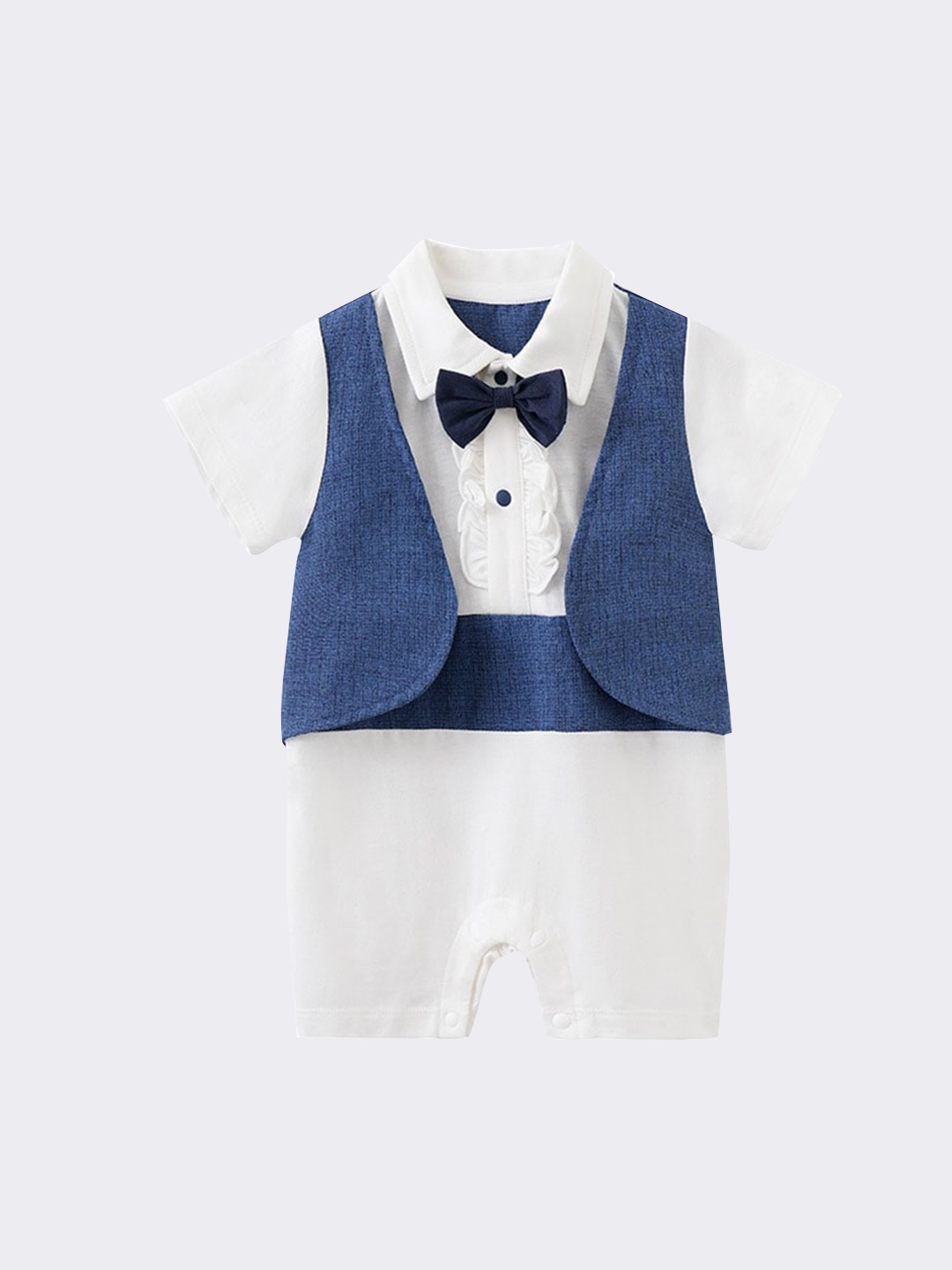 

StyleCast Infant Boys Blue Shirt Collar Pure Cotton Rompers