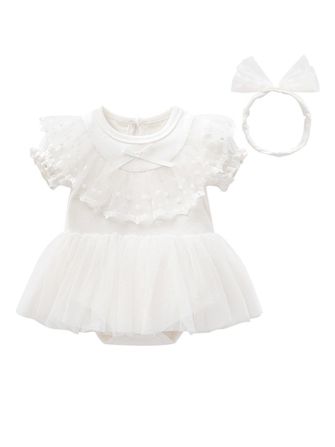 

StyleCast White Infant Girls Cotton Bodysuit & Headband