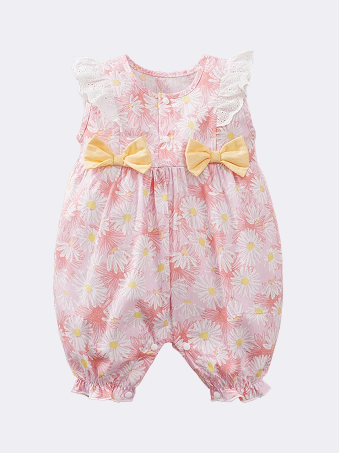 

StyleCast Infant Girls Pink Floral Printed Cotton Rompers