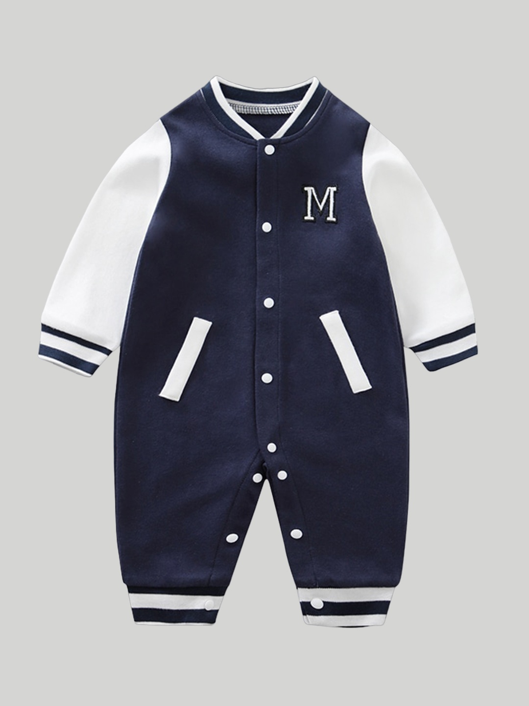 

StyleCast Infant Boys Navy Blue Colourblocked Cotton Romper