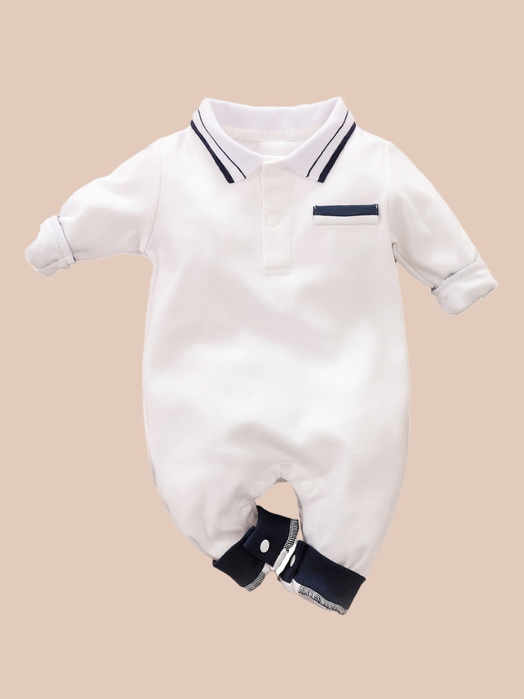 

StyleCast Infant Boys White Cotton Rompers