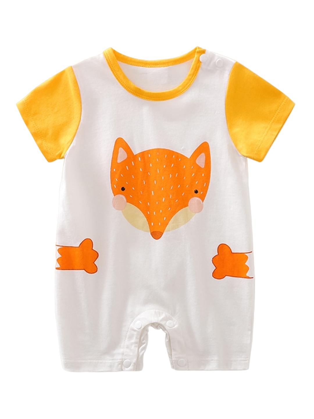 

StyleCast Infant Boys Yellow Conversational Printed Cotton Rompers