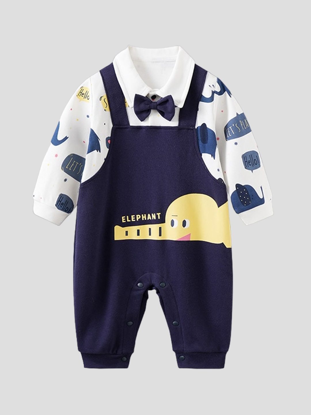 

StyleCast Infant Boys Navy Blue Printed Cotton Rompers