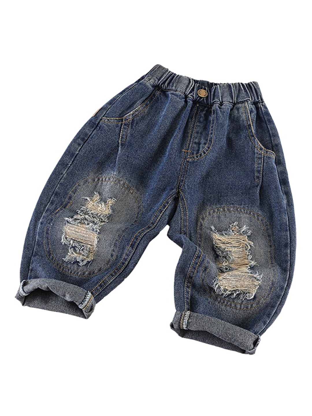 

StyleCast Boys Blue Relaxed Fit Highly Distressed Heavy Fade Stretchable Jeans