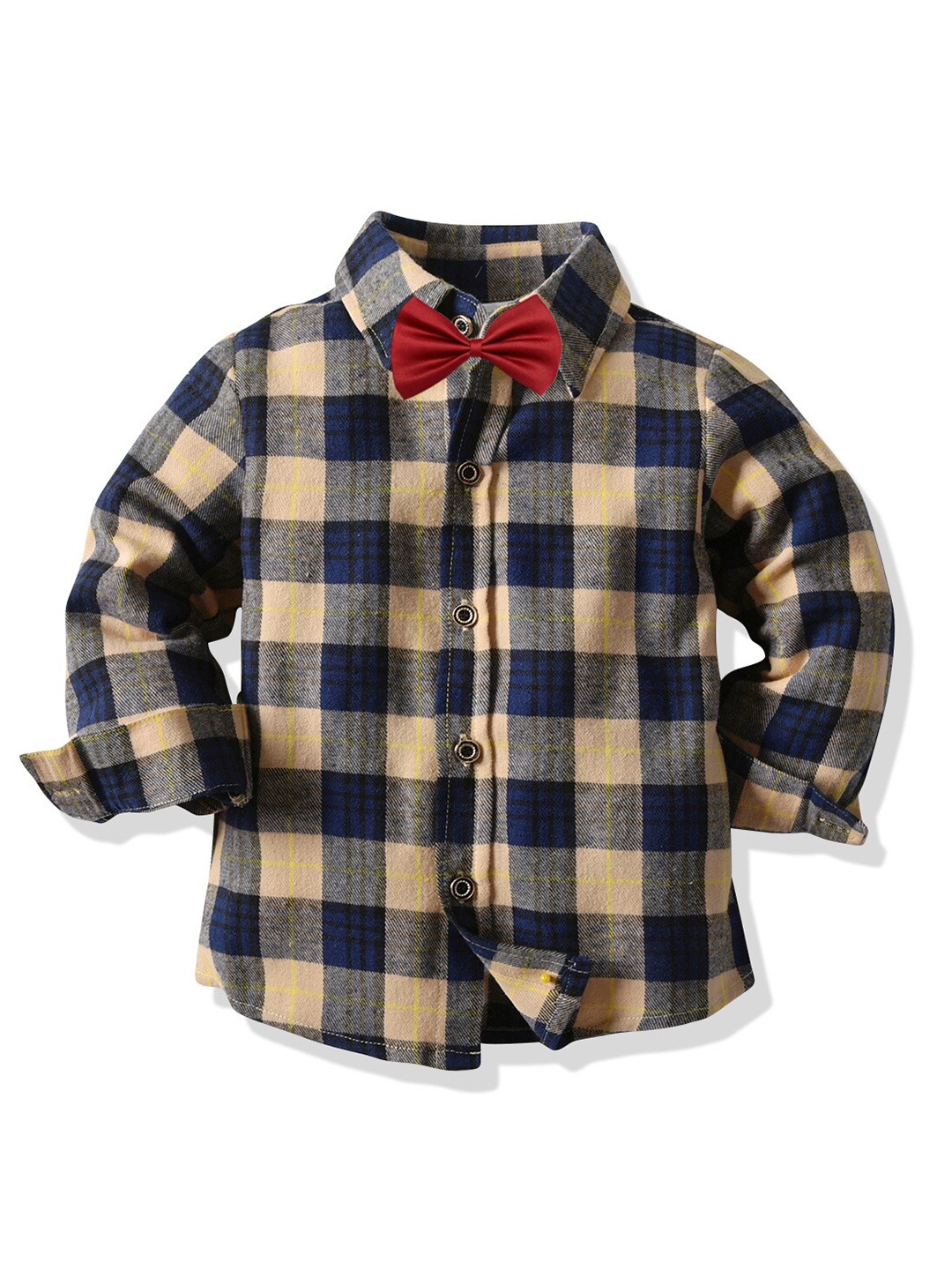 

StyleCast Infant Blue Boys Buffalo Checked Casual Cotton Shirt