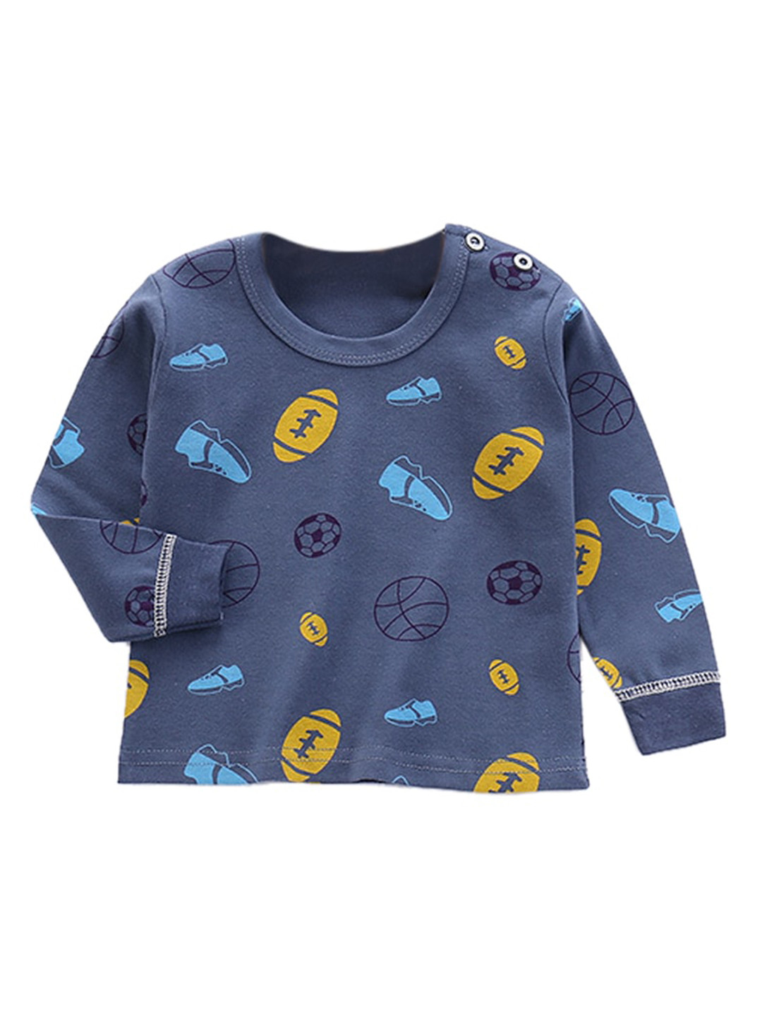 

StyleCast Boys Navy Blue Conversational Printed Pure Cotton Nightsuit