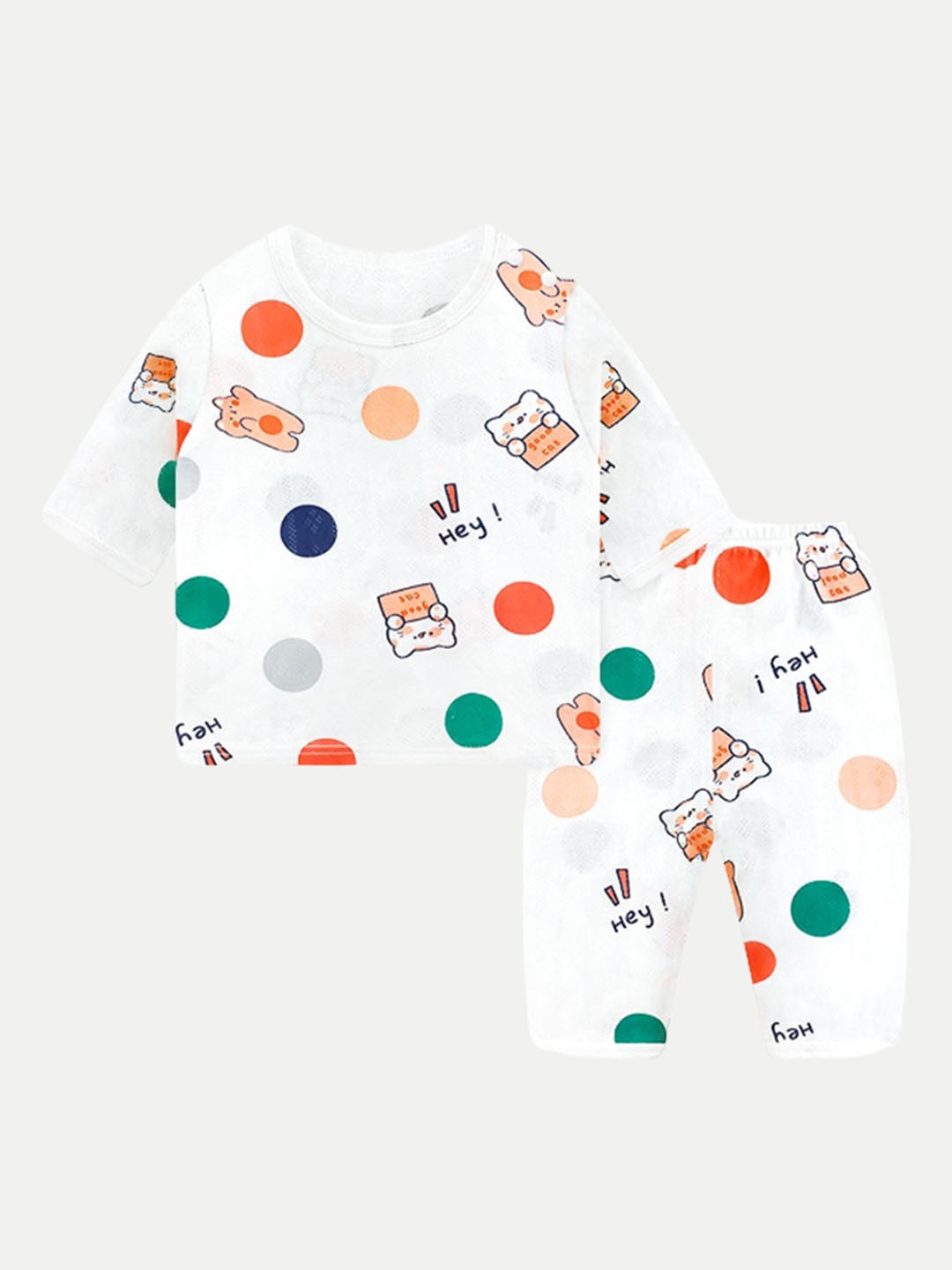 

StyleCast Girls Multicoloured & White Printed Night suit, Multi