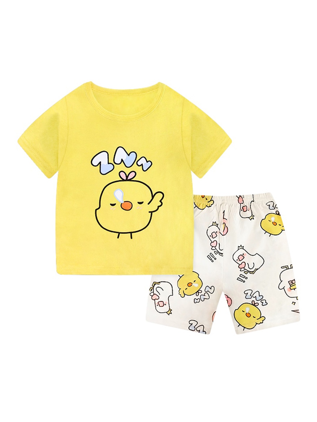 

StyleCast Boys Yellow Graphic Printed Pure Cotton Nightsuit