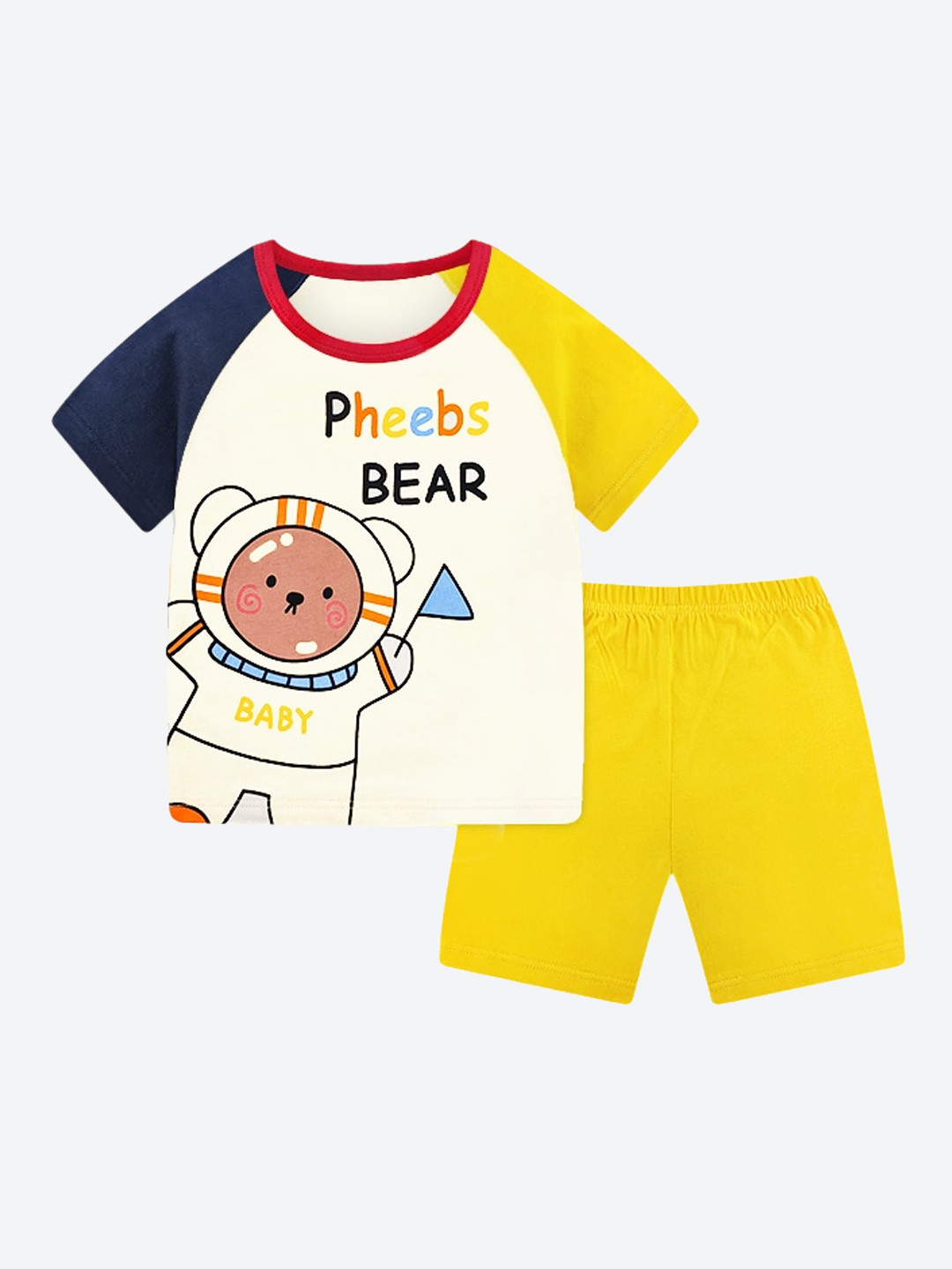 

StyleCast Boys Printed Cotton T-shirt And Shorts, Grey