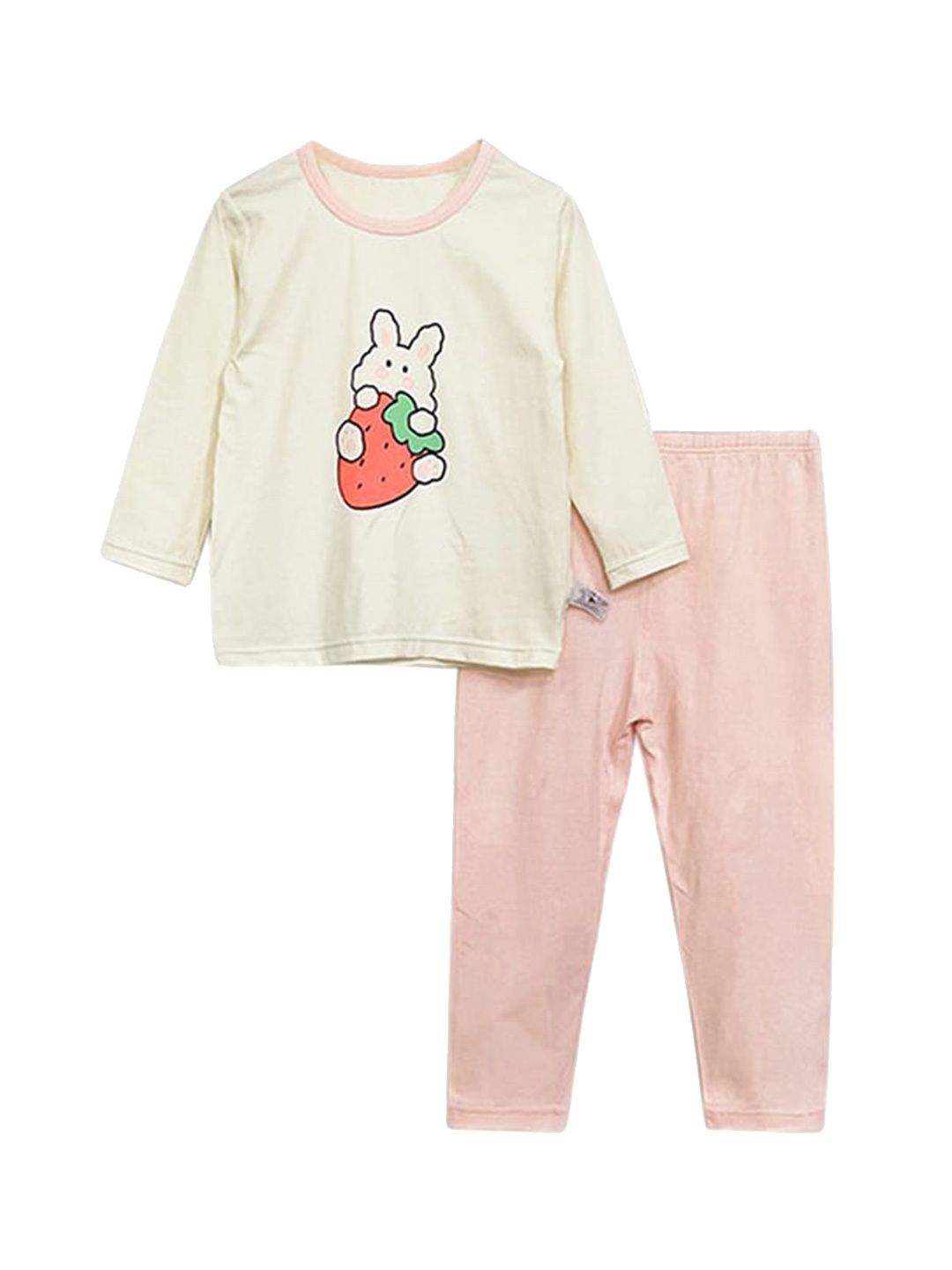 

StyleCast Girls Pink & White Printed Night suit