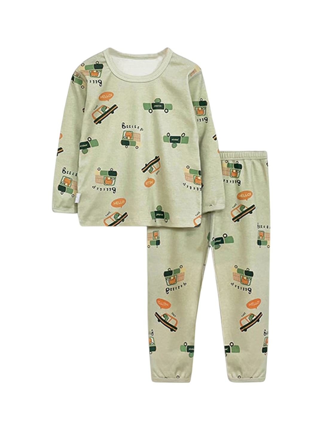 

StyleCast Boys Green Printed Night suit