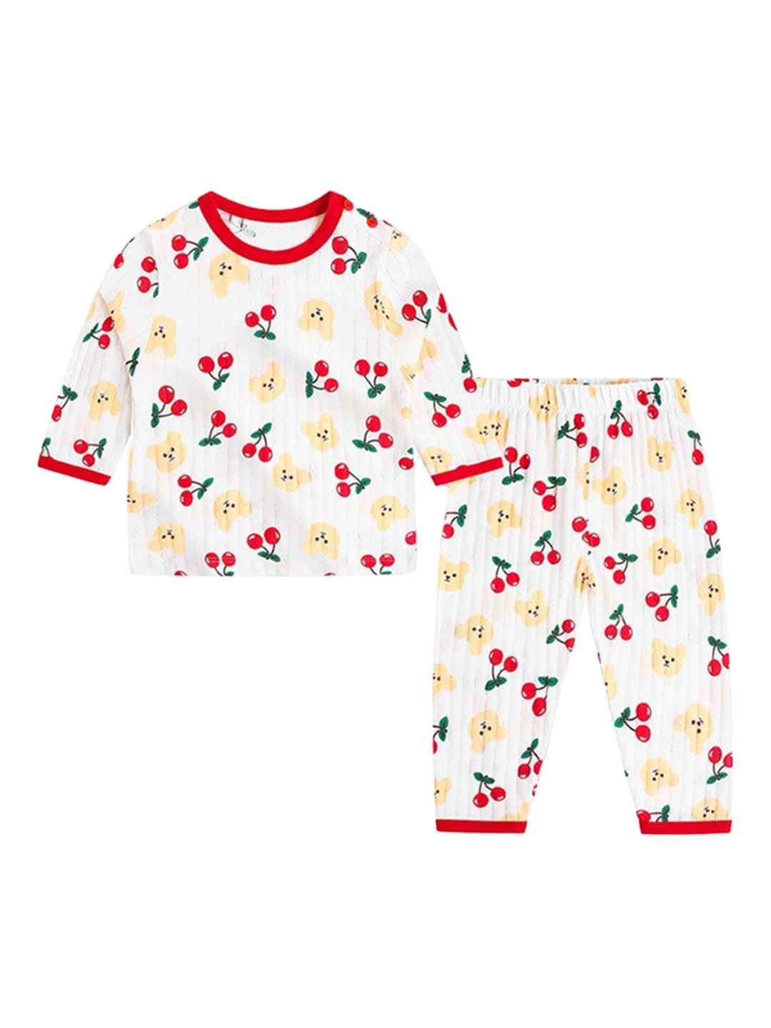 

StyleCast Girls Red Conversational Printed Pure Cotton Nightsuit