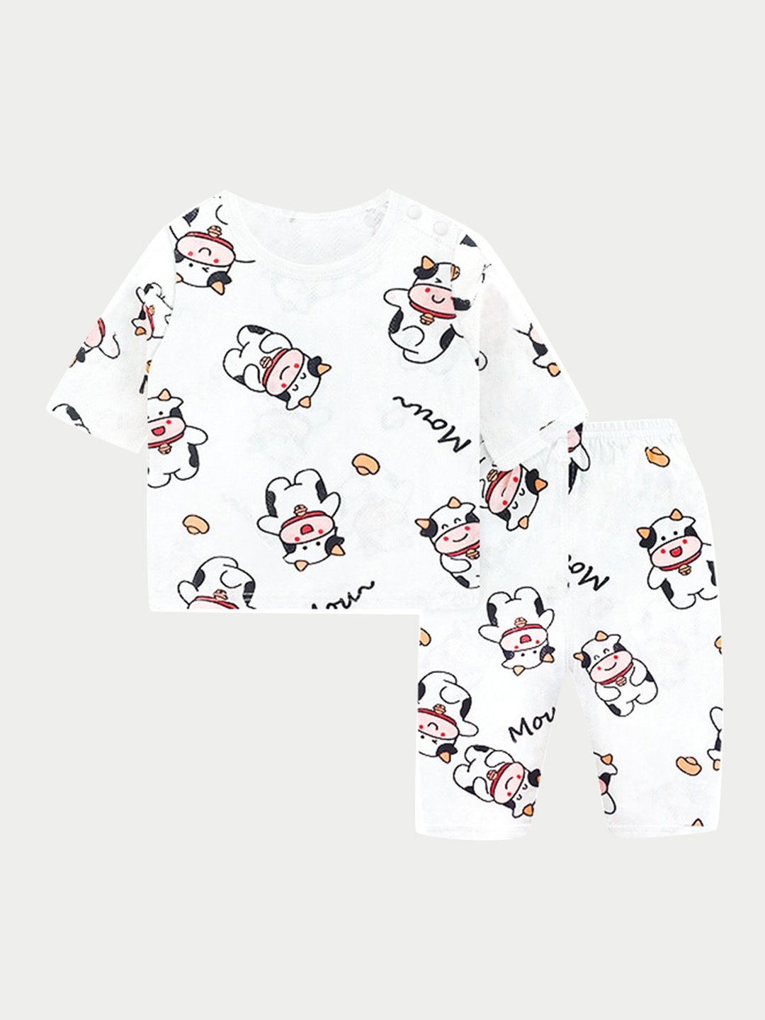 

StyleCast Boys Multicoloured & White Printed Night suit, Multi