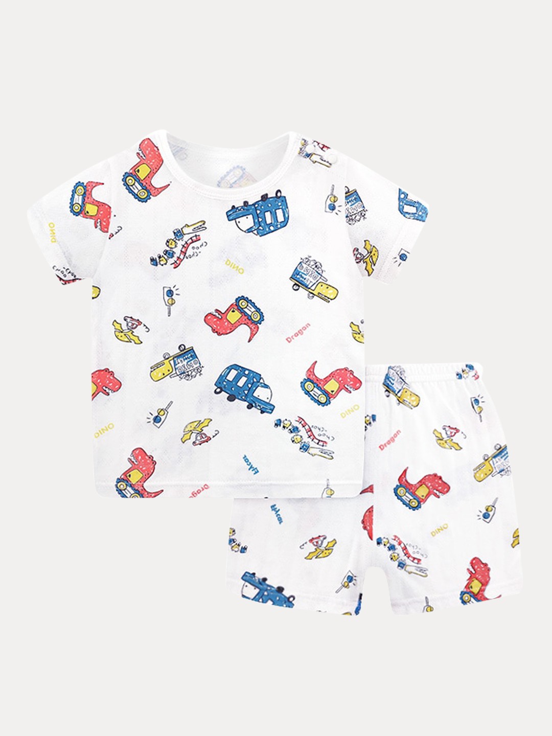 

StyleCast Boys White & Blue Graphic Printed Pure Cotton Night Suit