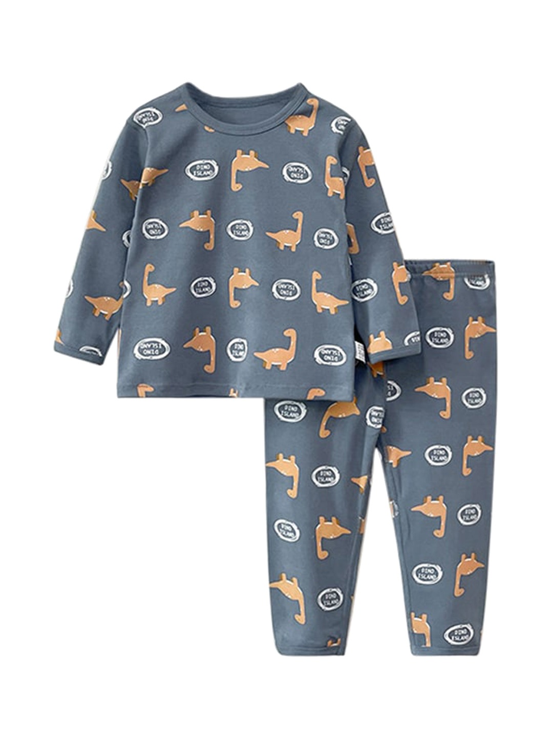 

StyleCast Boys Grey Printed Night suit