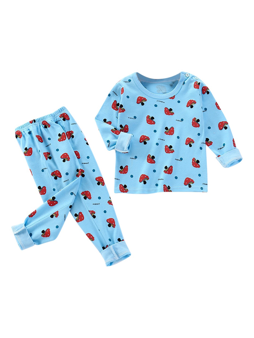 

StyleCast Kids Boys Blue & Red Conversational Printed Cotton T-Shirt & Trousers