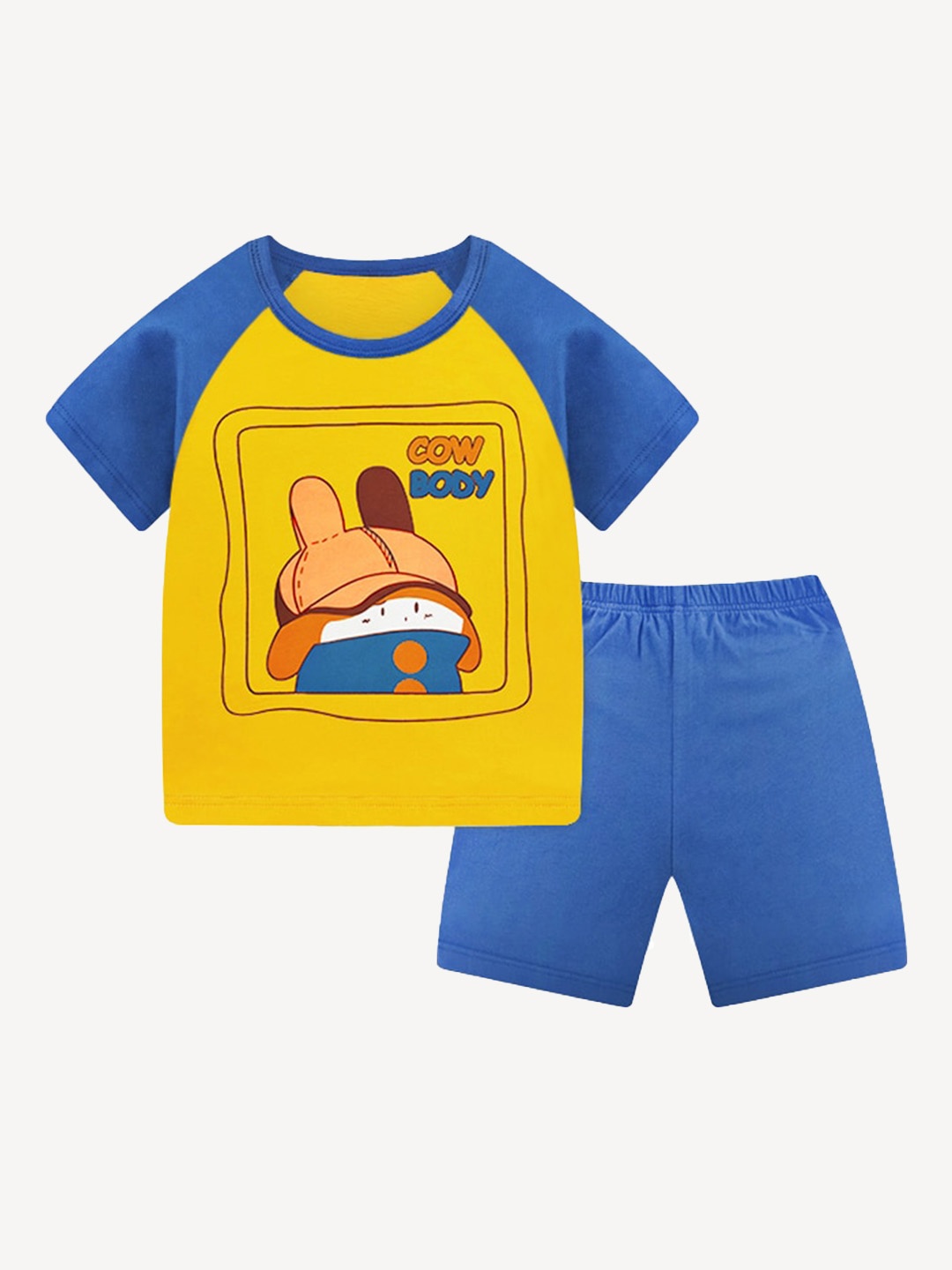 

StyleCast Kids Boys Blue & Yellow Printed Cotton T-Shirt & Shorts