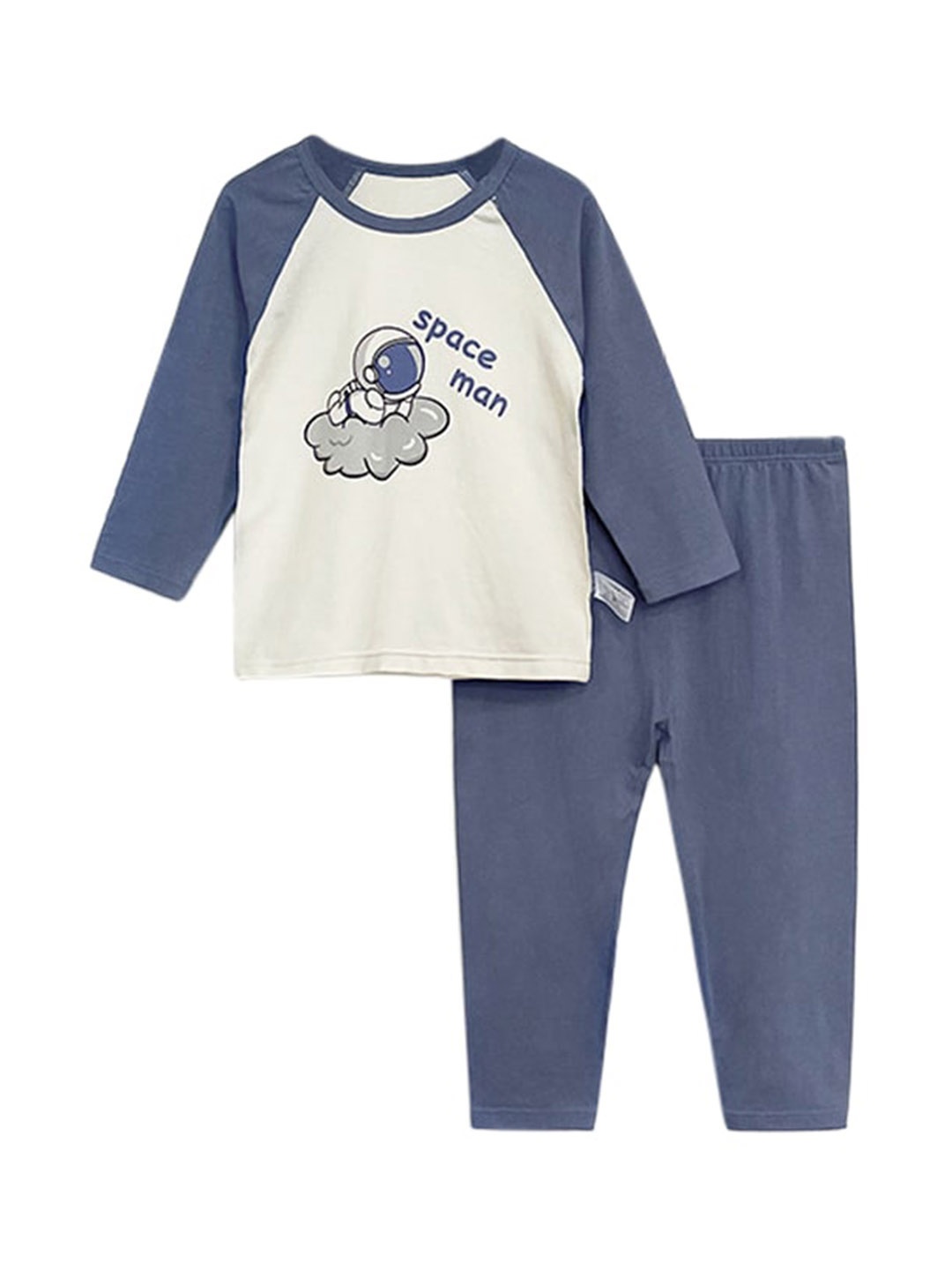 

StyleCast Boys Blue Colourblocked Pure Cotton Nightsuit