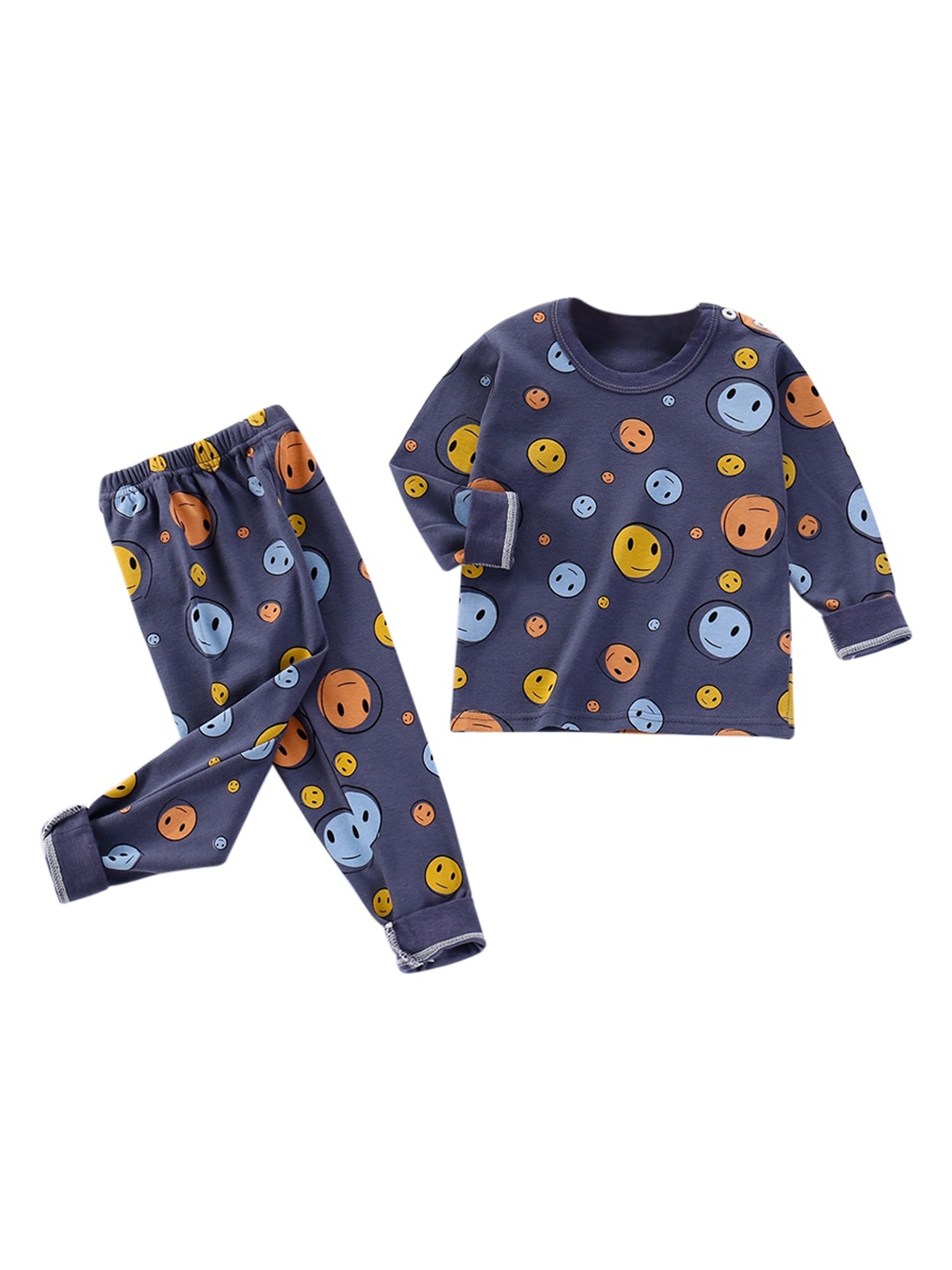 

StyleCast Boys Navy Blue Graphic Printed Pure Cotton Night Suit