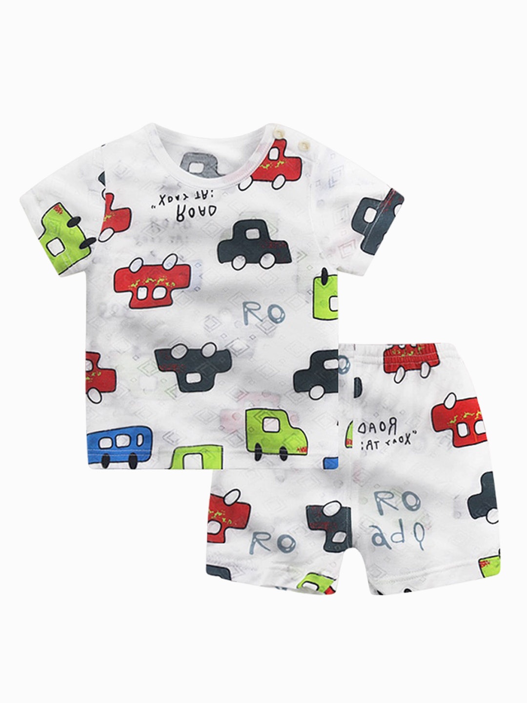 

StyleCast Boys White Conversational Printed Pure Cotton Nightsuit