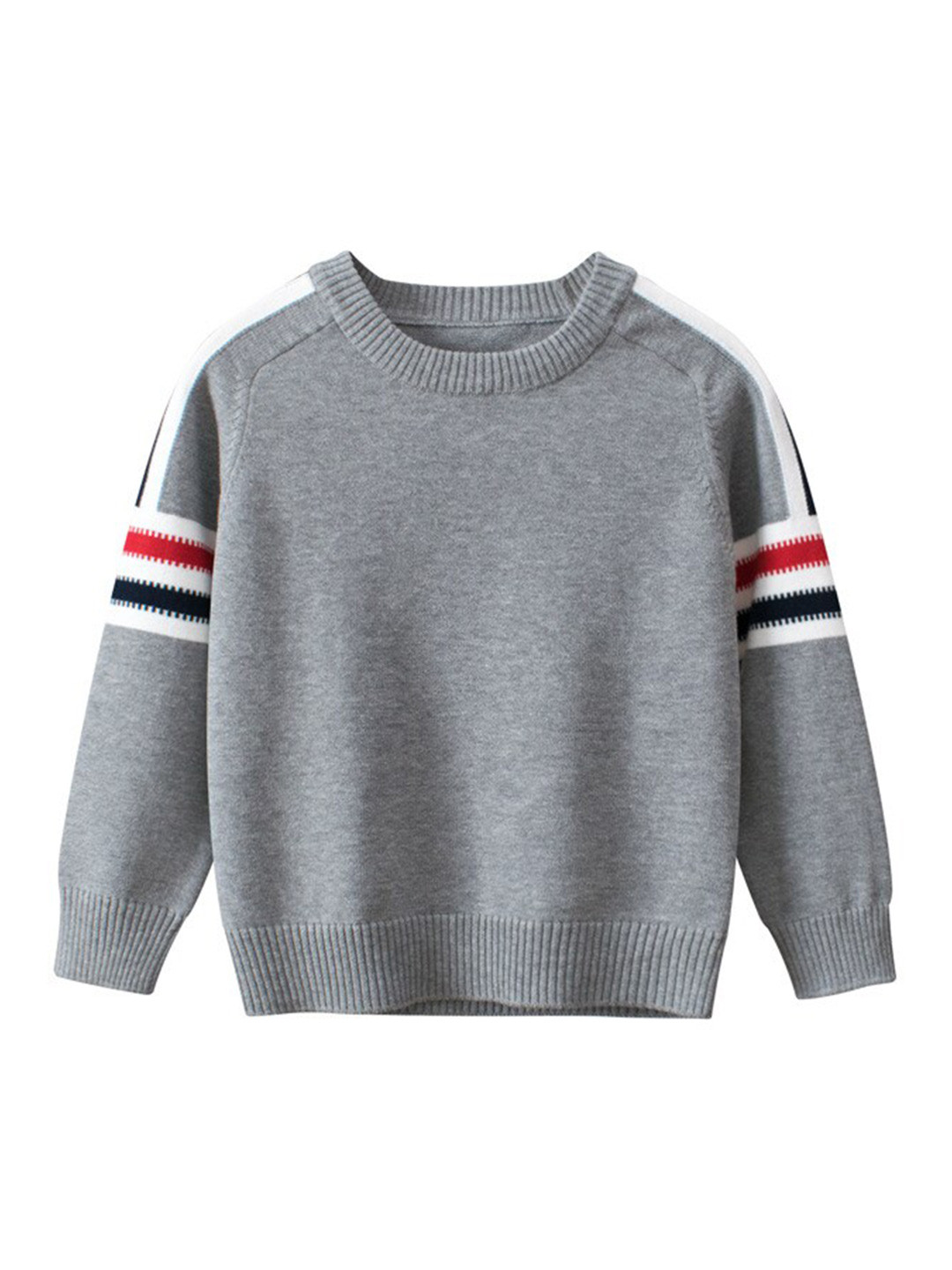 

StyleCast Boys Grey Striped Ribbed Cotton Pullover