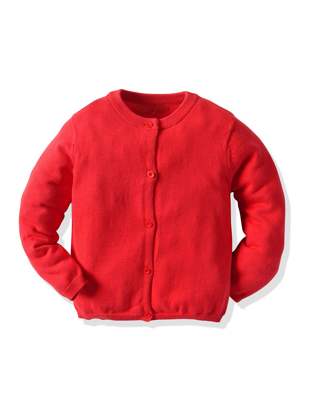 

StyleCast Kids Ribbed Cotton Front-Open Sweater, Red
