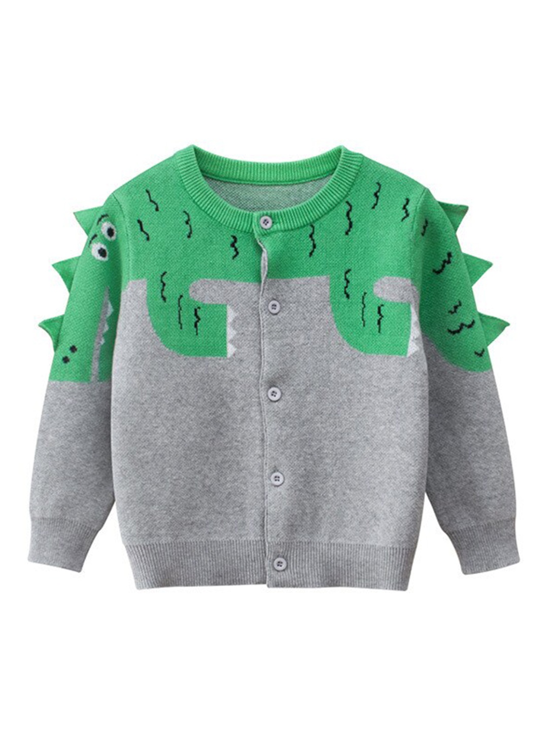 

StyleCast Boys Green & Grey Colourblocked Cotton Cardigan Sweater