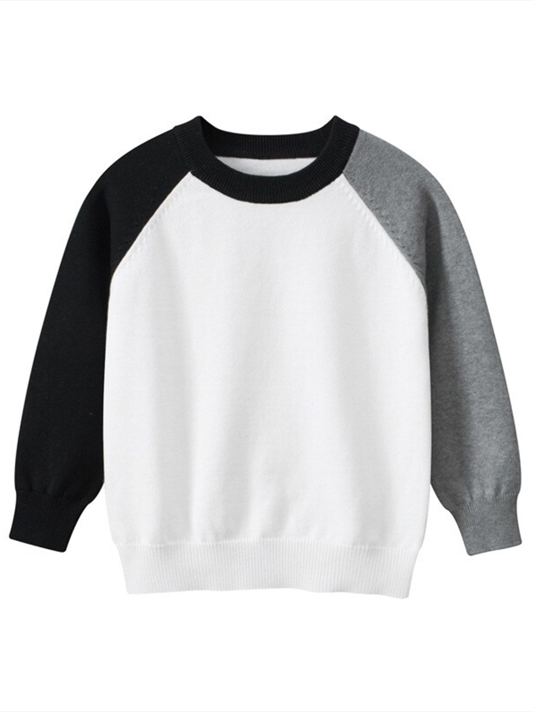 

StyleCast Boys White & Black Colourblocked Cotton Pullover Sweater