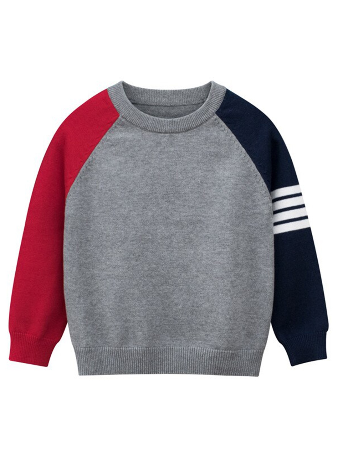 

StyleCast Boys Grey Colourblocked Pullover Cotton Sweater