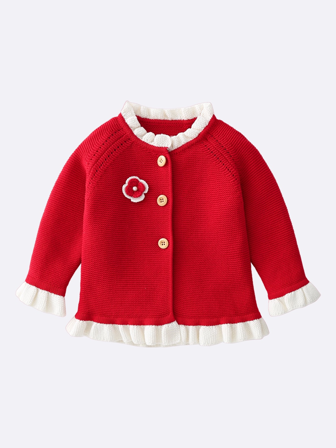

StyleCast Girls Floral Cardigan Sweater, Red