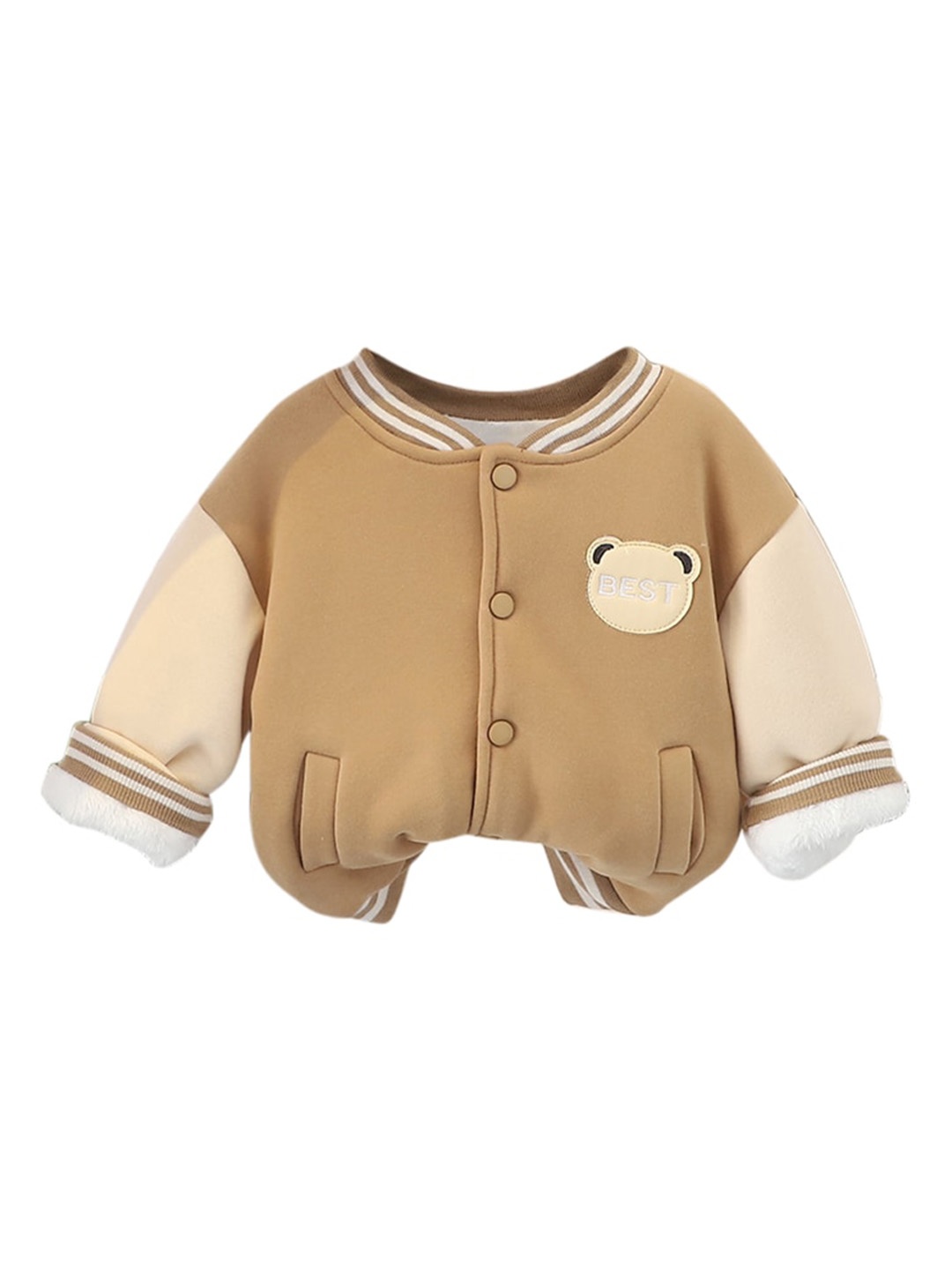 

StyleCast Boys Khaki Coloured Stand Collar Insulator Cotton Bomber Jacket