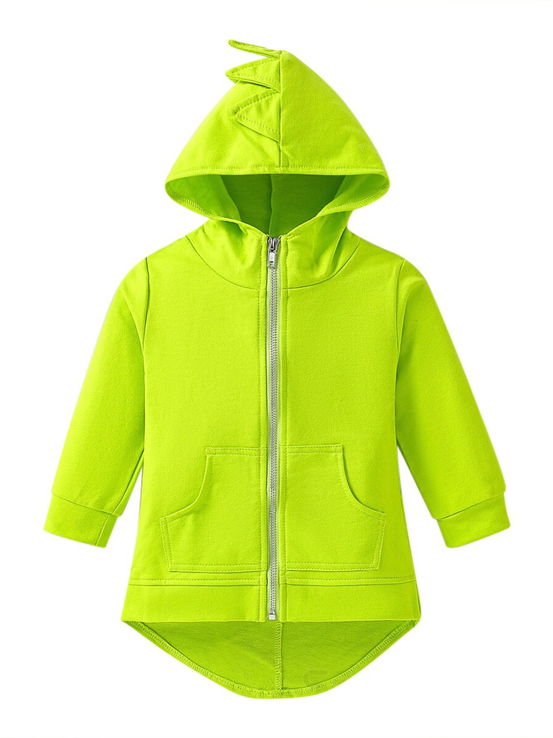 

StyleCast Boys Fluorescent Green Hooded Cotton Front-Open Sweatshirt